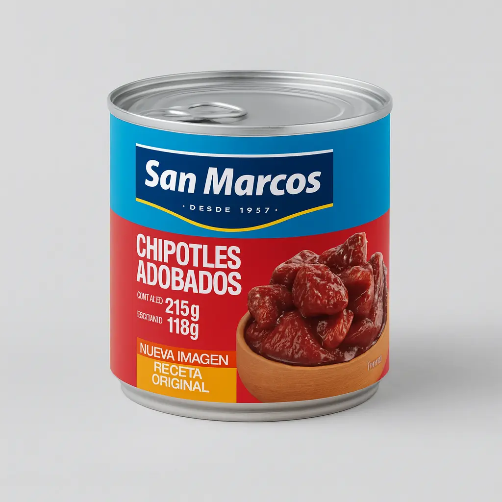 SAN MARCOS CHIPOTLES IN ADOBO SAUCE/ CHIPOTLES EN ADOBO 215 Gr