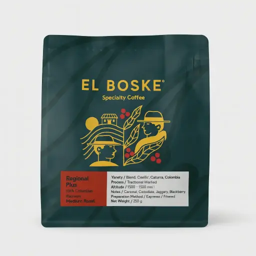 COFFEE BEANS REGIONAL PLUS EL BOSKE 250GR