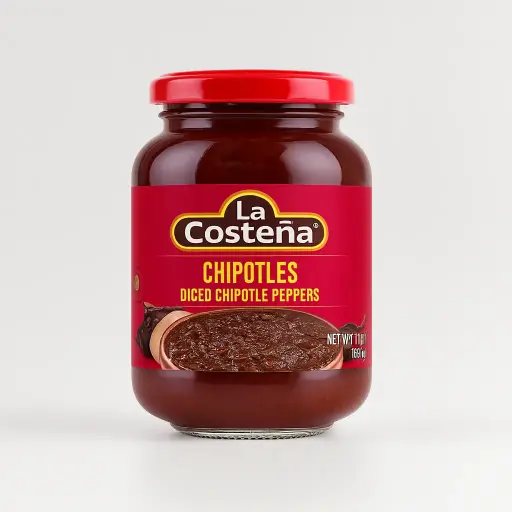 DICED CHIPOLTE PEPPER GLASS 230 GR