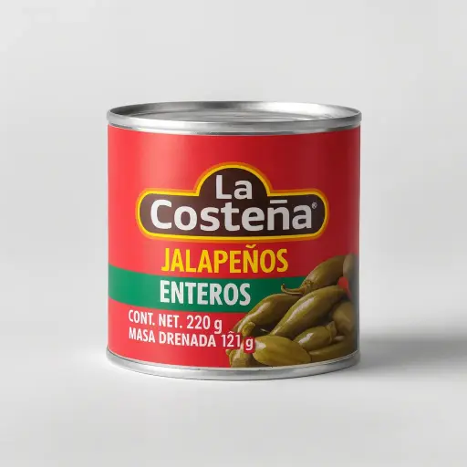 JALAPEÑOS ENTEROS / WHOLE JALAPEÑO LA COSTEÑA 220GR