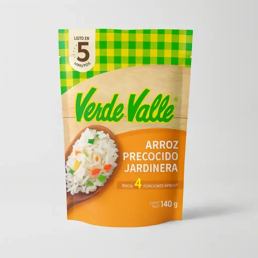 PRECOOKED GARDEN RICE VERDE VALLE / ARROZ PRECOCIDO JARDINERA 140 Gr